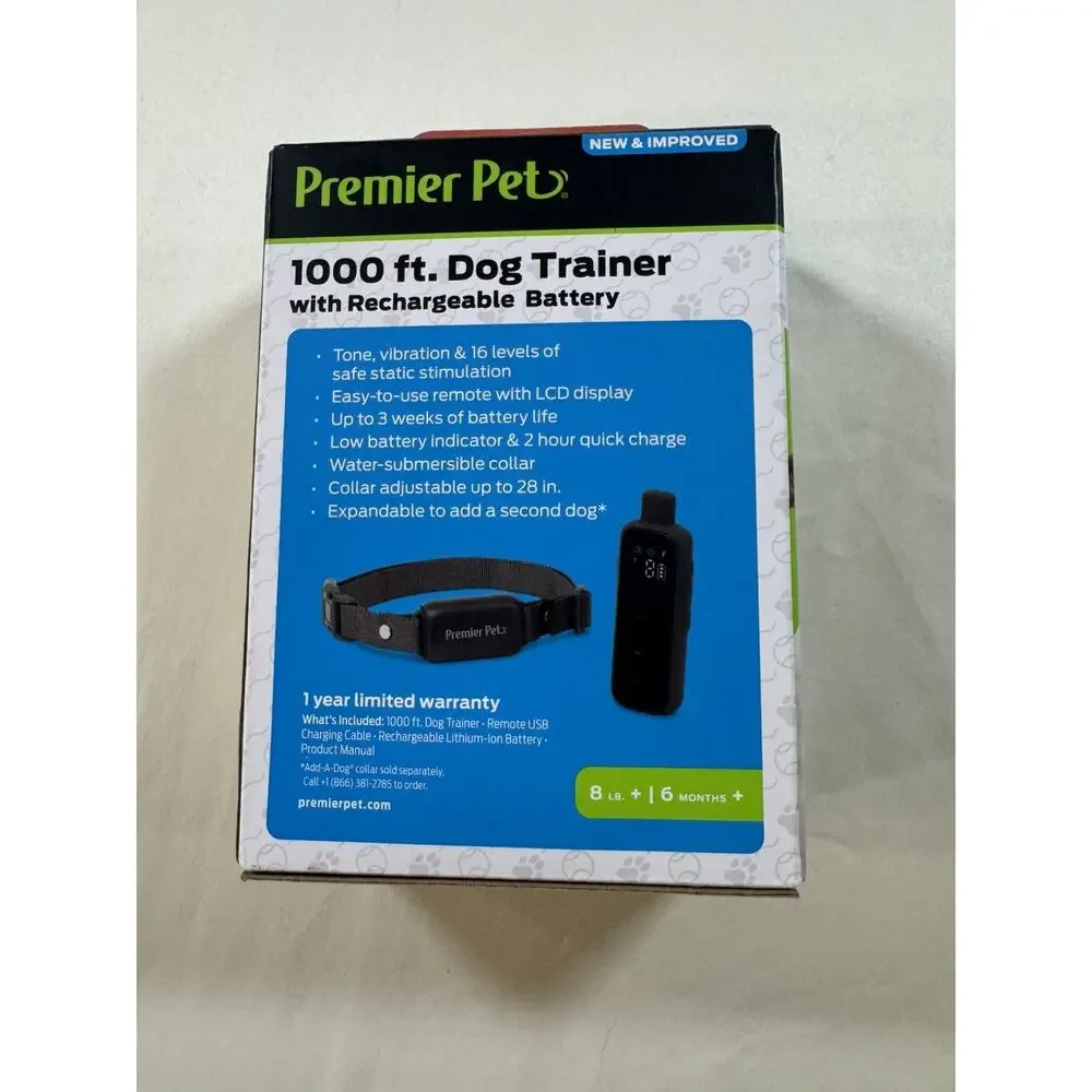 Premier Pet 1000 ft Dog Trainer Rechargeable Remote Training Collar GDT00-17994